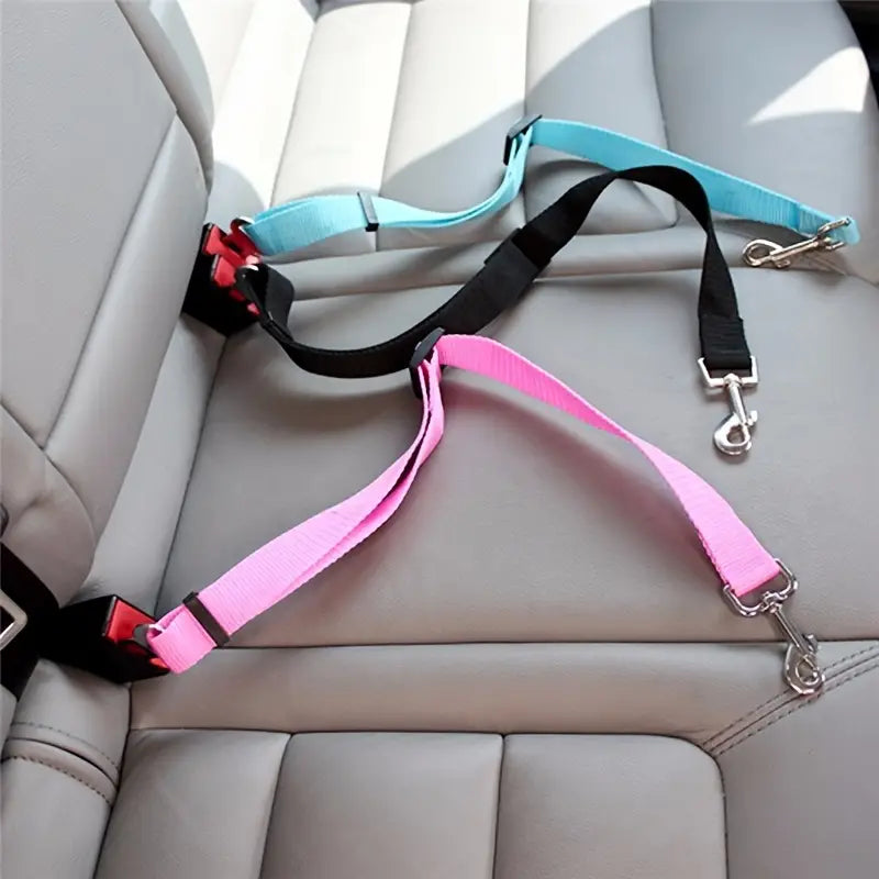 Adjustable dog seatbelt - multiple colours