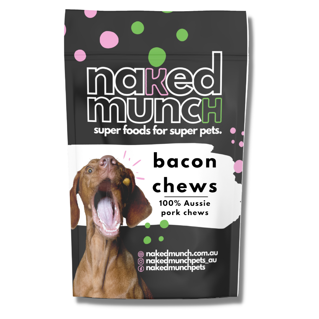 Bacon Chews tough dog chews - Naked Munch Pets