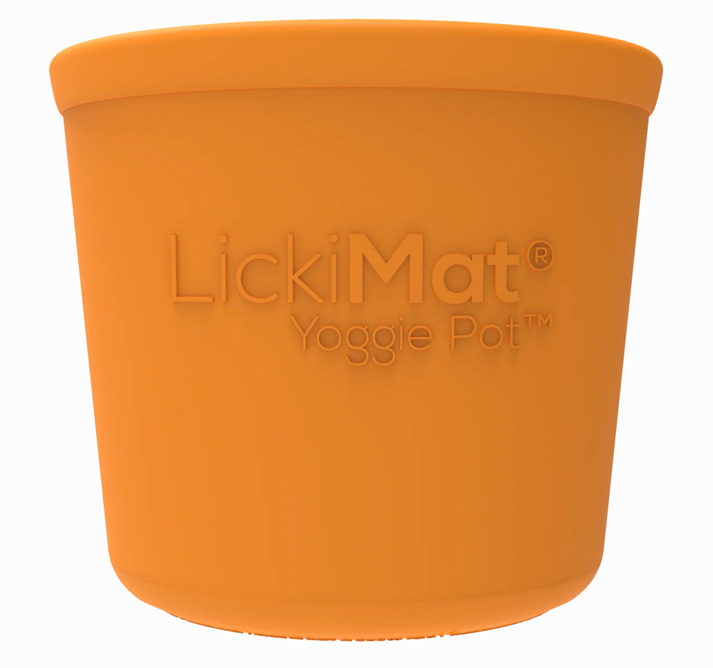 The Lickimat® Yoggie Pot dog enrichment feeder - orange