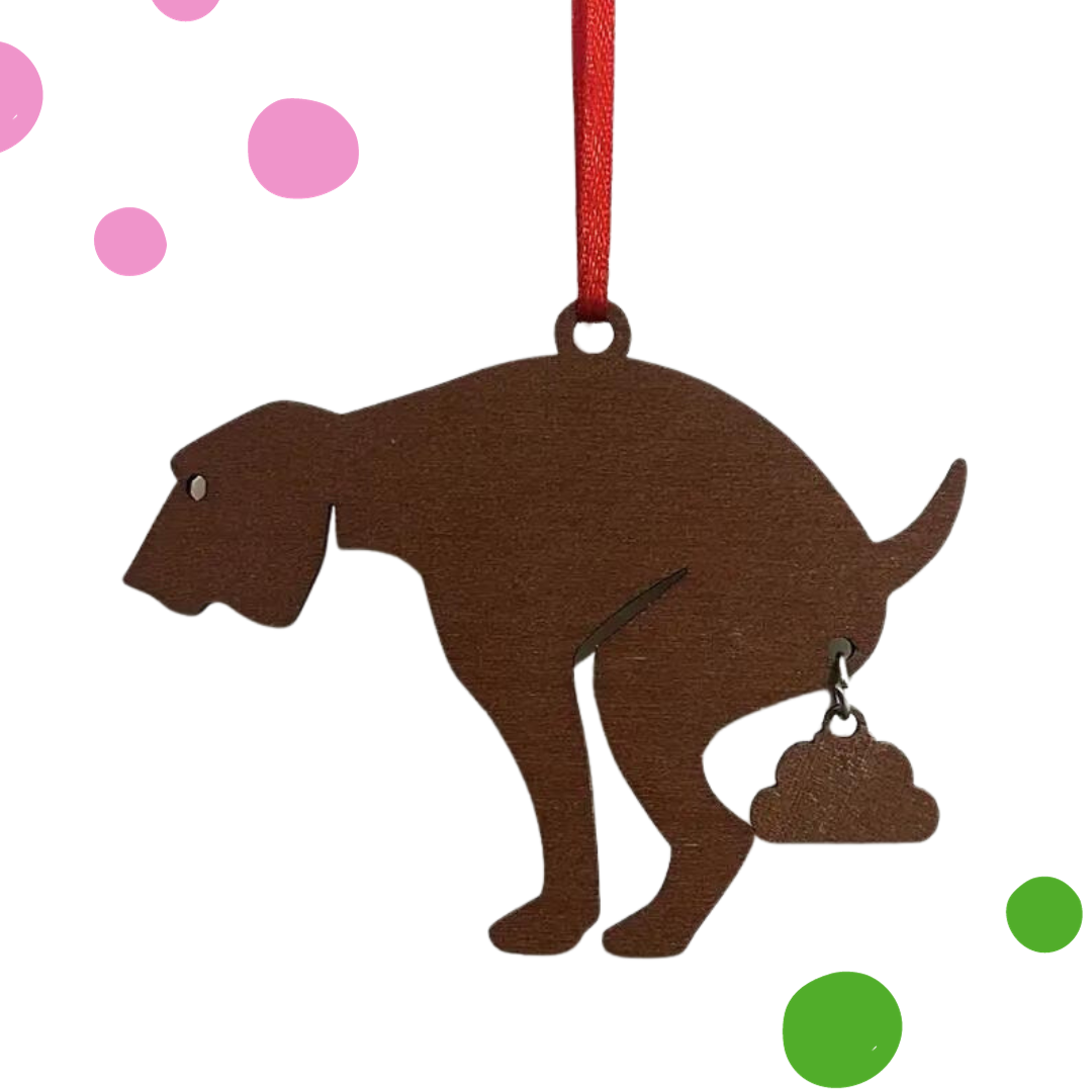 Brown dog Christmas tree ornament 