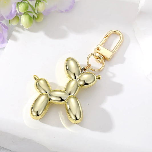 Balloon dog mirror finish keyring - gold 