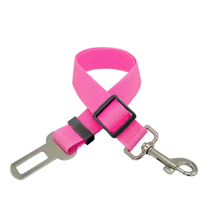 Adjustable dog seatbelt - pink