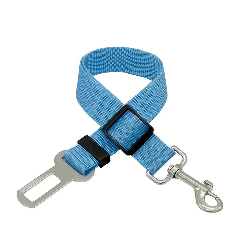 Adjustable dog seatbelt - blue