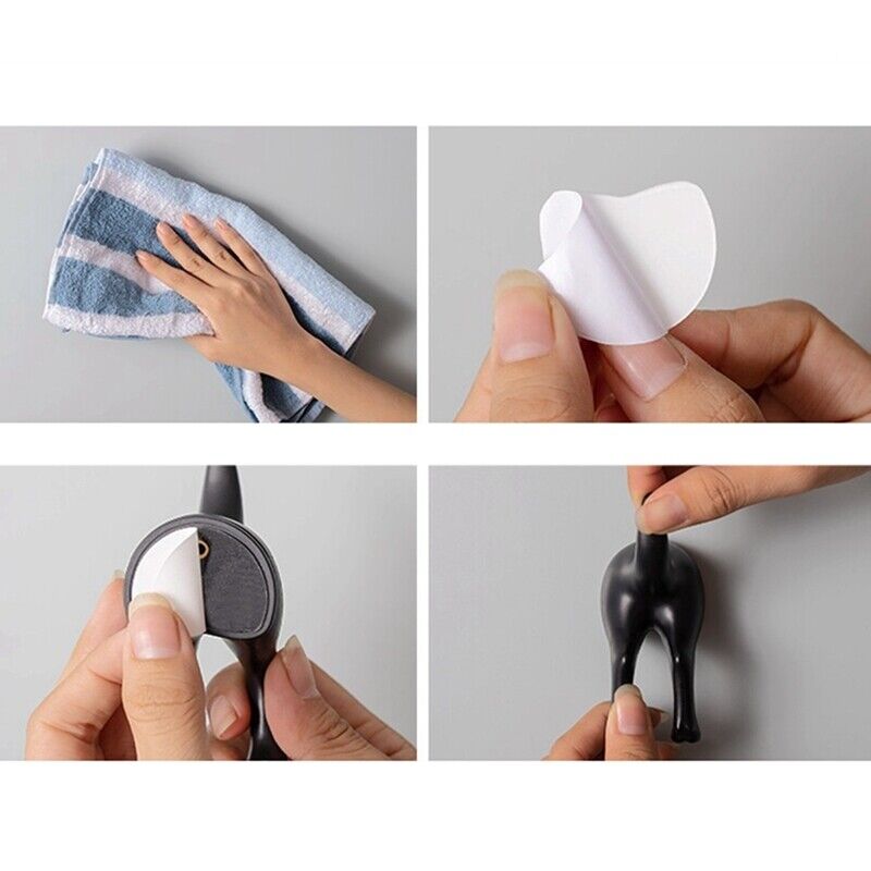 black dog tail wall hooks sticker instructions